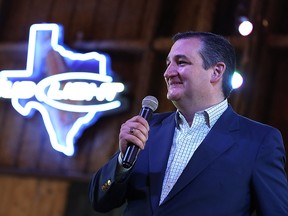 U.S. Sen. Ted Cruz (R-TX) speaks during a Get Out The Vote Bus Tour rally on November 5, 2018 in Cypress, Texas. (Justin Sullivan/Getty Images)