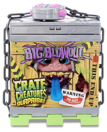 Crate Creatures Big Blowout, 4+, $119. Pull his tongue and finger for gross sounds, give him a wedgie to hear him yelp, and use the walkie talkie lock to transmit your monster voice through your creature! Toys R Us, Walmart, Indigo