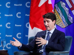 Prime Minister Justin Trudeau speaks to the Chamber of Commerce in Calgary, Thursday, Nov. 22, 2018.