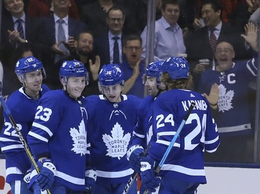 Toronto Maple Leafs center John Tavares (91)  scores on Monday November 19, 2018.The Toronto Maple Leafs host the Columbus Blue Jackets at the Scotiabank Arena in Toronto, On. Veronica Henri/Toronto Sun/Postmedia Network