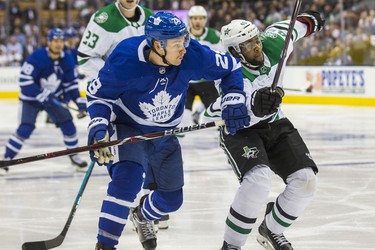 Toronto Maple Leafs Connor Brown during 3rd period action against the Dallas Stars Gemel Smith at the Scotiabank Arena in Toronto on Thursday November 1, 2018. Ernest Doroszuk/Toronto Sun/Postmedia