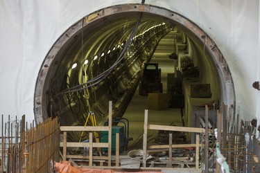 One of two tunnels of the Eglinton Crosstown LRT Keelesdale Station during a press tour of the construction at the intersection of Eglinton Ave W., and Keele St.  in Toronto, Ont. on Friday November 9, 2018. The Eglinton Crosstown LRT will be a 19-kilometre light rail transit line with 25 new stations and stops that will run along Eglinton Avenue from the Black Creek Drive in the west to Kennedy Station in the east.  The TTC will be responsible the day-to-day operation of the Eglinton Crosstown LRT, which will be owned by Metrolinx.  Ernest Doroszuk/Toronto Sun/Postmedia