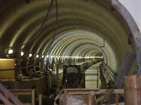 One of two tunnels of the Eglinton Crosstown LRT Keelesdale Station during a press tour of the construction at the intersection of Eglinton Ave W., and Keele St.  in Toronto, on November 9, 2018.