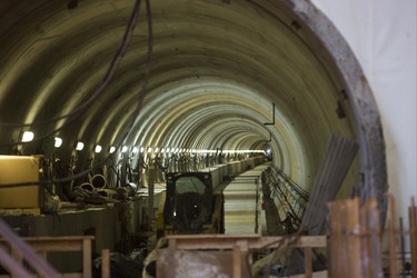 One of two tunnels of the Eglinton Crosstown LRT Keelesdale Station during a press tour of the construction at the intersection of Eglinton Ave W., and Keele St.  in Toronto, Ont. on Friday November 9, 2018. The Eglinton Crosstown LRT will be a 19-kilometre light rail transit line with 25 new stations and stops that will run along Eglinton Avenue from the Black Creek Drive in the west to Kennedy Station in the east.  The TTC will be responsible the day-to-day operation of the Eglinton Crosstown LRT, which will be owned by Metrolinx.  Ernest Doroszuk/Toronto Sun/Postmedia