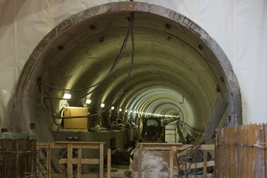 One of two tunnels of the Eglinton Crosstown LRT Keelesdale Station during a press tour of the construction at the intersection of Eglinton Ave W., and Keele St.  in Toronto, Ont. on Friday November 9, 2018. The Eglinton Crosstown LRT will be a 19-kilometre light rail transit line with 25 new stations and stops that will run along Eglinton Avenue from the Black Creek Drive in the west to Kennedy Station in the east.  The TTC will be responsible the day-to-day operation of the Eglinton Crosstown LRT, which will be owned by Metrolinx.  Ernest Doroszuk/Toronto Sun/Postmedia