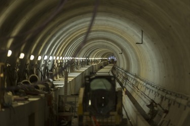 One of two tunnels of the Eglinton Crosstown LRT Keelesdale Station during a press tour of the construction at the intersection of Eglinton Ave W., and Keele St.  in Toronto, Ont. on Friday November 9, 2018. The Eglinton Crosstown LRT will be a 19-kilometre light rail transit line with 25 new stations and stops that will run along Eglinton Avenue from the Black Creek Drive in the west to Kennedy Station in the east.  The TTC will be responsible the day-to-day operation of the Eglinton Crosstown LRT, which will be owned by Metrolinx.  Ernest Doroszuk/Toronto Sun/Postmedia