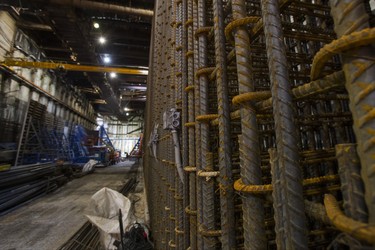 Looking inside the construction of the Eglinton Crosstown LRT Keelesdale Station during a press tour at the intersection of Eglinton Ave W., and Keele St.  in Toronto, Ont. on Friday November 9, 2018. The Eglinton Crosstown LRT will be a 19-kilometre light rail transit line with 25 new stations and stops that will run along Eglinton Avenue from the Black Creek Drive in the west to Kennedy Station in the east. The TTC will be responsible the day-to-day operation of the Eglinton Crosstown LRT, which will be owned by Metrolinx.  Ernest Doroszuk/Toronto Sun/Postmedia