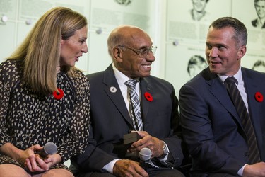 2018 Hockey Hall of Fame Inductees Jayna Hefford,  Willie OÕRee and Martin St. Louis after receiving their rings during a presentation at the Hockey Hall of Fame in Toronto, Ont. on Friday November 9, 2018. Ernest Doroszuk/Toronto Sun/Postmedia