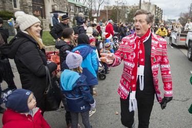 Toronto Mayor John Tory at the Beaches Santa Claus Parade along Kingston Rd. in Toronto, Ont. on Sunday November 25, 2018. Ernest Doroszuk/Toronto Sun/Postmedia