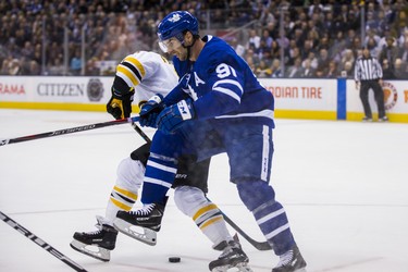 Toronto Maple Leafs John Tavares during 1st period action against Boston Bruins at the Scotiabank Arena in Toronto on Monday November 26, 2018. Ernest Doroszuk/Toronto Sun/Postmedia