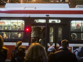 An overcrowded TTC streetcar. (Ernest Doroszuk/Toronto Sun files)