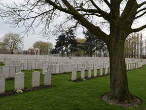 One in nine soldiers buried in the 9,000 graves at the Lijssenthoek Military Cemetery, near Ypres in Belgium, came from Canada, a small country of only 8 million during the First World War but which suffered more than 60,000 losses. (Jennifer Bieman/The London Free Press/Postmedia News)