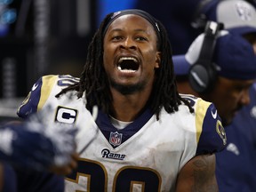 Running back Todd Gurley and the Los Angeles Rams beat the Detroit Lions last week. (GETTY IMAGES)