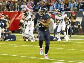 Tennessee's Derrick Henry ran for four TDs on Thursday night against Jacksonville. (GETTY IMAGES)