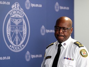 Toronto Police Chief Mark Saunders holds his year-end news conference at Police Headquarters in Toronto on Thursday December 27, 2018.