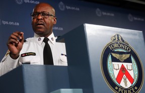 Toronto Police Chief Mark Saunders holds his year-end news conference at Police Headquarters in Toronto on Thursday December 27, 2018.