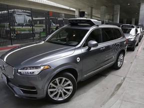 Uber Technologies Inc. says its self-driving vehicles have returned to the streets of Toronto in a modified program after the company halted testing earlier this year when one of its autonomous vehicles struck and killed a pedestrian in Arizona. An Uber driverless car heads out for a test drive in San Francisco on Dec. 13, 2016.