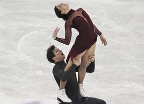 Tessa Virtue and Scott Moir of Canada perform during the Ice Dance Free Dance event at the ISU Grand Prix of Figure Skating Final in Nagoya, central Japan, Saturday, Dec. 9, 2017.