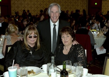 LOS ANGELES, CA - FEBRUARY 01:  (L-R) Actress/filmmaker Penny Marshall, Henry Winkler and guest attend the 2014 Writers Guild Awards L.A. Ceremony at J.W. Marriott at L.A. Live on February 1, 2014 in Los Angeles, California.  (Photo by Alberto E. Rodriguez/Getty Images for WGAw)