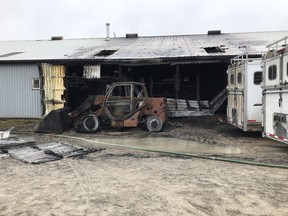 Photo of the burned barn.