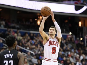 Zach LaVine and the Chicago Bulls take on the Raptors at Scotiabank Arena. (AP)