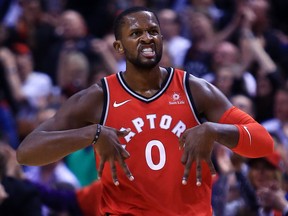 \Raptors’ C.J. Miles played 20 minutes against the Trail Blazers in Portland on Friday night. (Getty Images File)