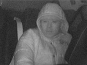 One of two men sought in the Oct. 31, 2018 robbery of a cab driver in Toronto.