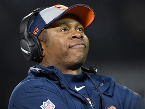 Broncos head coach Vance Joseph looks on from the sidelines against the Oakland Raiders on December 24, 2018 in Oakland. (Thearon W. Henderson/Getty Images)
