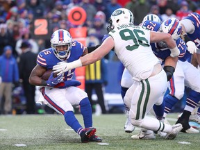 Bills fans lived and breathed on every play shown on one of the smaller screens at Mandalay, ultimately suffering throughout through the 27-23 loss to the Jets, writes Rob Longley. (Getty Images)