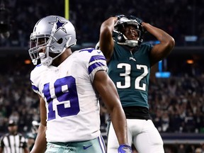 Cowboys wide receiver Amari Cooper runs for a touchdown past Philadelphia Eagles’ Rasul Douglas in overtime for a 29-23 win  in Arlington, Texas, Dec. 9, 2018. (GETTY)