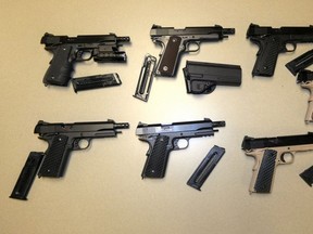 Numerous handguns were seized by police in December, 2018, during Project Renner, an eight month multi-jurisdictional investigation into the illegal manufacturing and trafficking of restricted firearms.