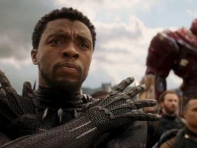 Black Panther (Chadwick Boseman) sharpens his senses for battle against Thanos in the trailer for "Avengers: Infinity War." (Disney-Marvel photo)