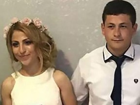 Metehan Yurdoglu, 22, left, has been accused of killing his bride, Gullu Yurdoglu, 21, on their wedding day. FACEBOOK