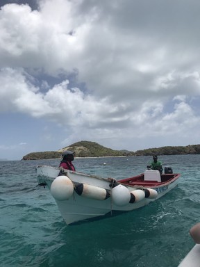The park ranger keeps an eye out to ensure the Tobago Cays in Saint Vincent and the Grenadines remains pristine and boats donât cause damage to the unspoiled, extensive reefs in the uninhabited archipelago. (Kim Pemberton photo)