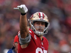 San Francisco tight end George Kittle got 210 receiving yards and a touchdown for 30.5 points. (Getty Images)