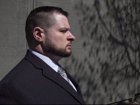 Const. James Forcillo leaves court in Toronto on Monday, May 16 , 2016, after a suspension in his sentencing hearing.
