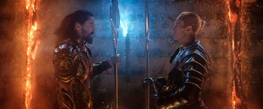 Jason Momoa and Patrick Wilson in a scene from "Aquaman." (Warner Bros.)
