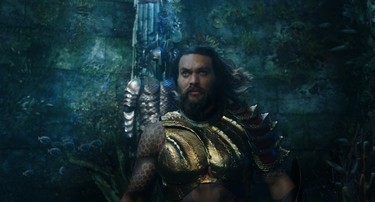 Jason Momoa in a scene from "Aquaman." (Warner Bros.)