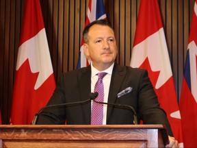 Ontario Energy Minister Greg Rickford calls on NDP to assure quick passage of back-to-work legislation to avert strike by Ontario Power Generation workers. (Toronto Sun/Antonella Artuso)