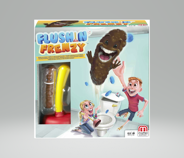 Flushin’ Frenzy, 5+, $24.99. Flush the toilet handle to roll the die, then plunge the toilet and hope it doesn’t come back at you! EB Games, Indigo, Toys R Us, Walmart, Amazon