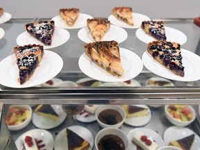 An assortment of desserts are displayed at Le Cafe Descartes at the Embassy of France on Nov. 26, 2018 in Washington, D.C. (Matt McClain/Washington Post)