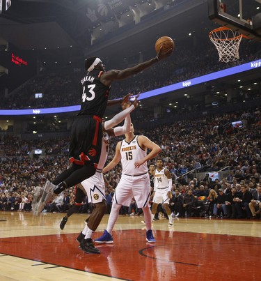 Toronto Raptors Pascal Siakam PF (43) goes to the rack during the first half in Toronto, Ont. on Monday December 3, 2018. Jack Boland/Toronto Sun/Postmedia Network
