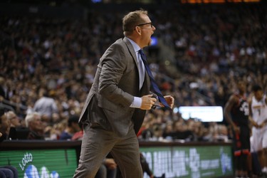 Toronto Raptors coach Nick Nurse is furious at the refereeing during the fourth quarter in Toronto, Ont. on Tuesday December 4, 2018. Jack Boland/Toronto Sun/Postmedia Network