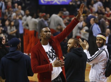 Chris Bosh at the Mandela 100 celebrations during the first quarter in Toronto, Ont. on Thursday December 6, 2018. Jack Boland/Toronto Sun/Postmedia Network