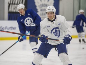 Toronto Maple Leafs Zach Hyman during a team skate at the MasterCard Centre in Toronto, Ont.  on Monday December 10, 2018. Ernest Doroszuk/Toronto Sun