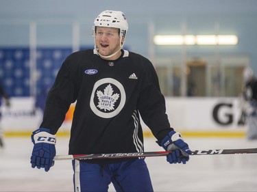 Toronto Maple Leafs Morgan Rielly during a team skate at the MasterCard Centre in Toronto, Ont.  on Monday December 10, 2018. Ernest Doroszuk/Toronto Sun/Postmedia