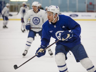 Toronto Maple Leafs Connor Brown during a team skate at the MasterCard Centre in Toronto, Ont.  on Monday December 10, 2018. Ernest Doroszuk/Toronto Sun/Postmedia