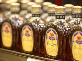 Bottles of Crown Royal Canadian Whisky