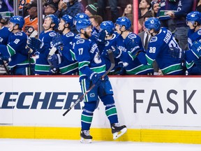 Vancouver Canucks' Josh Leivo didn't get a chance to face the Leafs on Saturday night. (THE CANADIAN PRES)