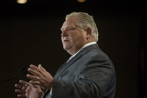 Premier Doug Ford speaks to the Economic Club of Canada, in Toronto, Ont. on Monday January 21, 2019. (Stan Behal/Toronto Sun/Postmedia Network)